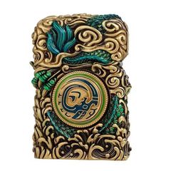 Zippo Ốp Tượng Thanh Long Và Vòng Xoay Phong Thủy ZN86