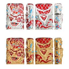 Zippo Bọc Lưới Mạ Vàng Hổ Múa Lân Sư Rồng ZN150