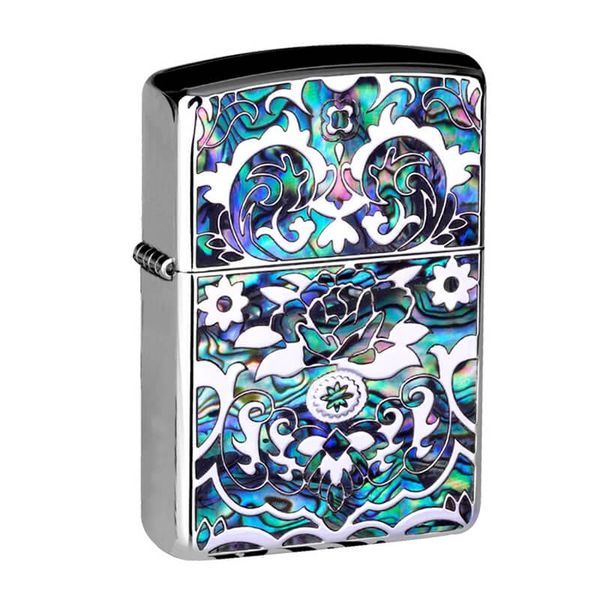 Zippo Armor khảm trai hoa văn ZN92