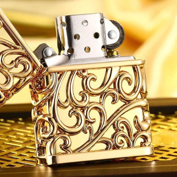 Zippo Ốp Nổi Phù Điêu Hoa Văn Cổ Điển ZN146