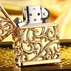 Zippo Ốp Nổi Phù Điêu Hoa Văn Cổ Điển ZN146