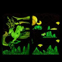 Zippo Bọc Lưới Mạ Vàng Chủ Đề Hươu Thần Hạ Sơn ZN75