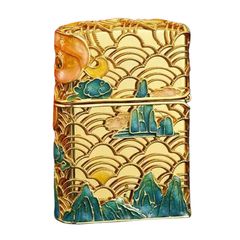 Zippo Bọc Lưới Mạ Vàng Chủ Đề Hươu Thần Hạ Sơn ZN75