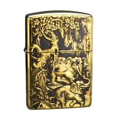 Zippo Khắc Nổi Đàn Voi Rứng Châu Phi ZD10