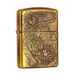 Zippo Armor Khắc Chủ Đề Hổ Và Hoa Mẫu Đơn Tiger Peony ZD76