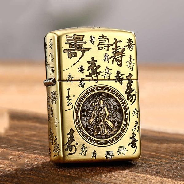 Zippo Armor Khắc Hình Ông Thọ Trong Bộ Ba Phúc Lộc Thọ ZD13