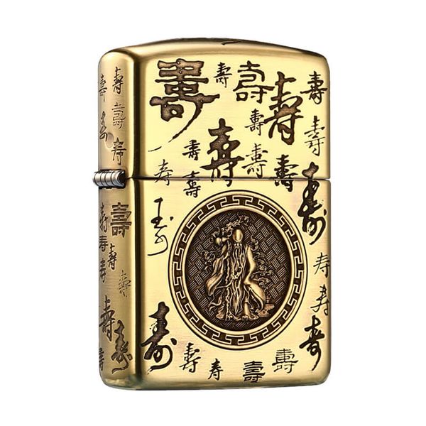 Zippo Armor Khắc Hình Ông Thọ Trong Bộ Ba Phúc Lộc Thọ ZD13