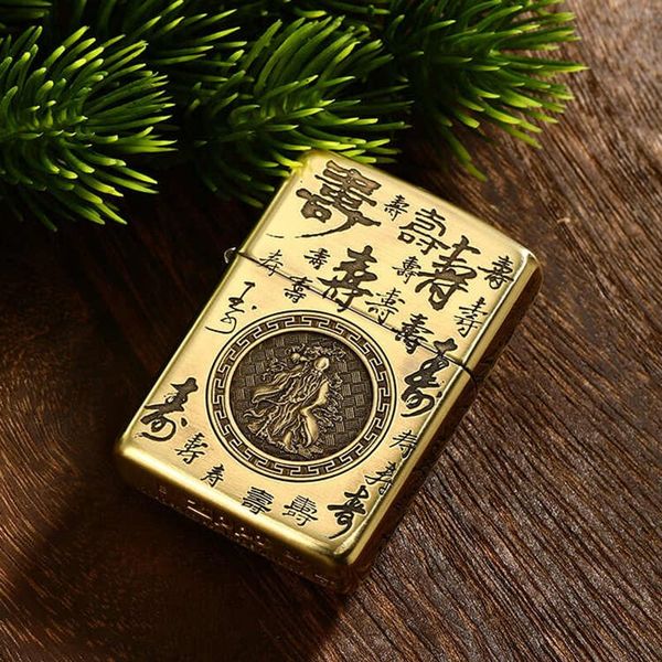 Zippo Armor Khắc Hình Ông Thọ Trong Bộ Ba Phúc Lộc Thọ ZD13