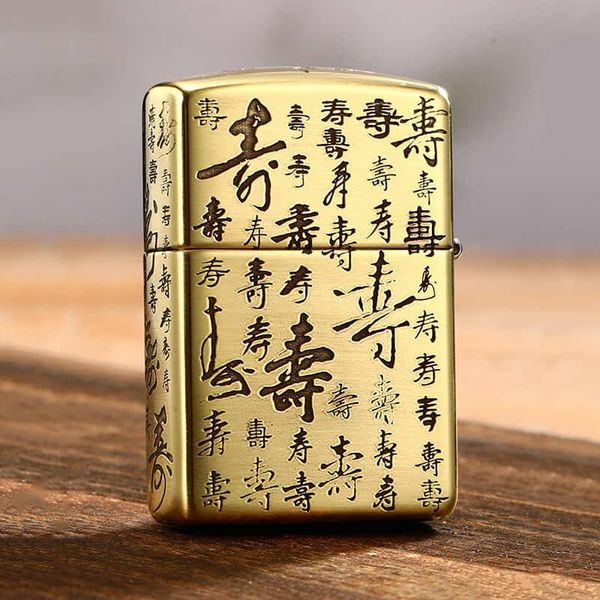 Zippo Armor Khắc Hình Ông Thọ Trong Bộ Ba Phúc Lộc Thọ ZD13