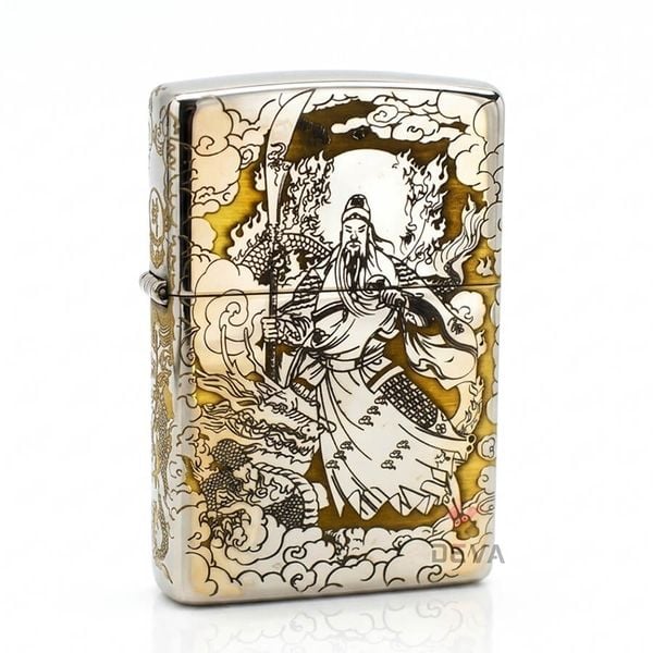 Zippo Khắc Thần Tài Quan Vũ Và Triệu Công Minh ZK25