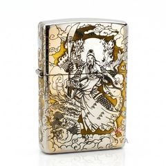 Zippo Khắc Thần Tài Quan Vũ Và Triệu Công Minh ZK25