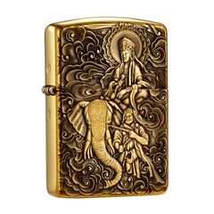 Set Zippo Armor Khắc Phổ Hiền Bồ Tát cưỡi Voi Trắng 6 Ngà ZD69
