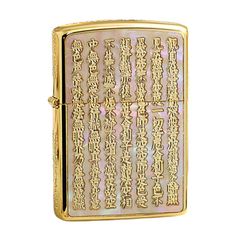 Zippo Khảm Trai Khắc Bát Nhã Tâm Kinh Mạ Vàng ZN129