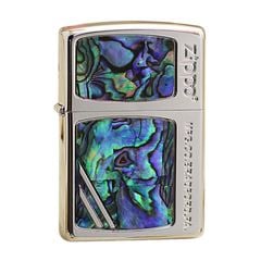 Zippo Khảm Xà Cừ Khắc Logo Cạnh Bên ZN39