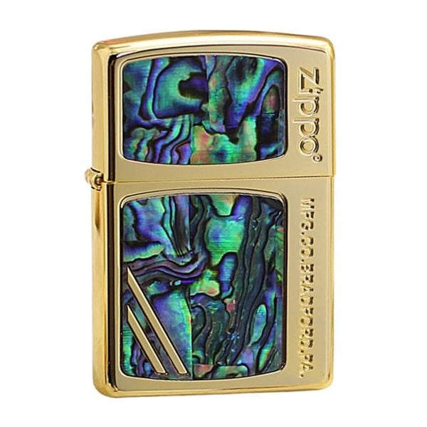Zippo Khảm Xà Cừ Khắc Logo Cạnh Bên ZN39