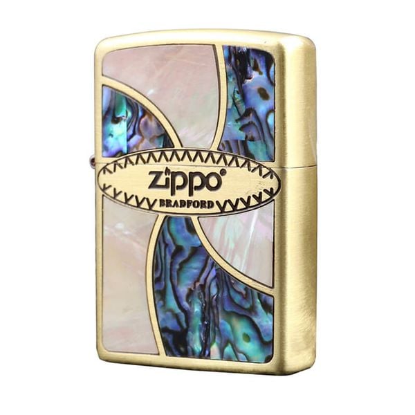 Zippo Vòng Xoáy Khảm Trai ZN381