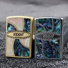 Zippo Vòng Xoáy Khảm Trai ZN381
