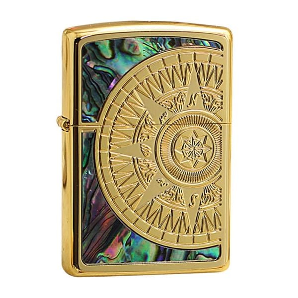 Zippo khảm trai hoa văn trống đồng ZN145
