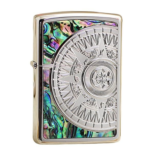 Zippo khảm trai hoa văn trống đồng ZN145