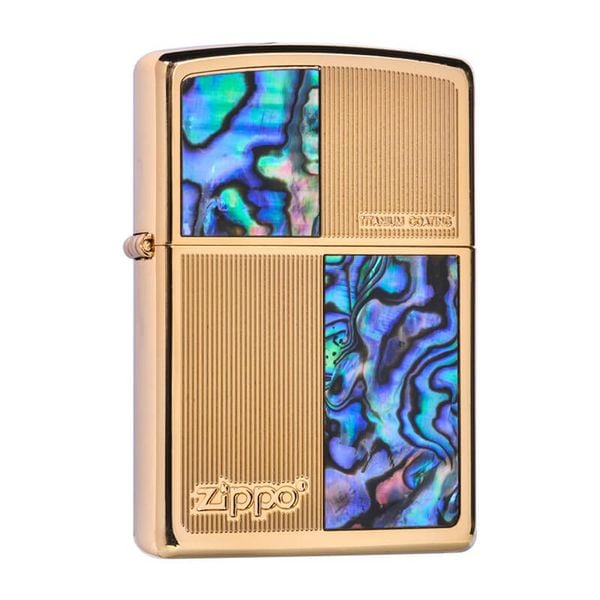 Zippo Khảm Trai Kẻ Ô Vân Sọc ZN62