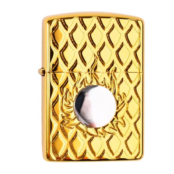Zippo Armor Mạ Titanium Vàng Vảy Rồng Hỏa Long Châu ZN87