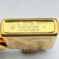 Bật Lửa Zippo Canada 1995 – Hoa Văn Shimmer Gold Plated – Đời XI La Mã Cực Hiếm C387