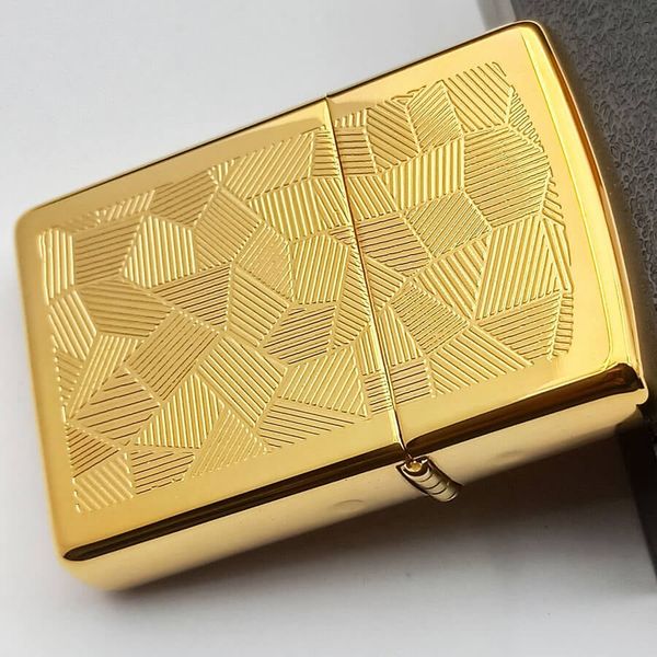 Bật Lửa Zippo Canada 1995 – Hoa Văn Shimmer Gold Plated – Đời XI La Mã Cực Hiếm C387