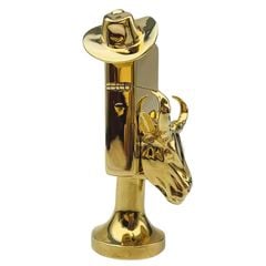 Zippo Để Bàn Mạ Vàng 24K Chủ Đề Cao Bồi Chăn Bò Texas ZN358