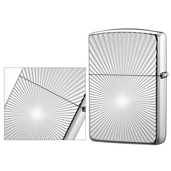 Zippo Armor Mạ Vàng Ốp Emblem Tượng Phật Phát Quang ZN35