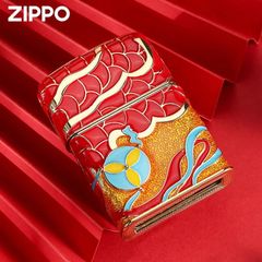 Zippo Vỏ Dày Chủ Đề Múa Lân Sư Rồng Cầu Tài Lộc ZN72