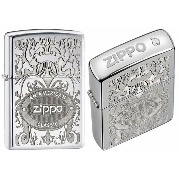 Zippo Distinctive Top Khắc Hoa Văn Chủ Đề An American Classic Z196