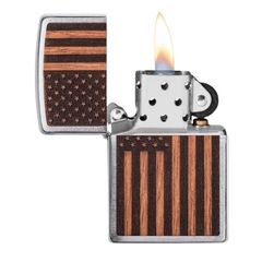 Zippo Ốp Gỗ Chủ Đề Cờ Mỹ Woodchuck American Flag Z338