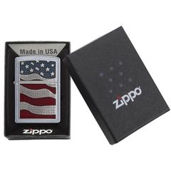 Zippo Emblem Quốc Kỳ Mỹ Diamond Plate Flag Z122