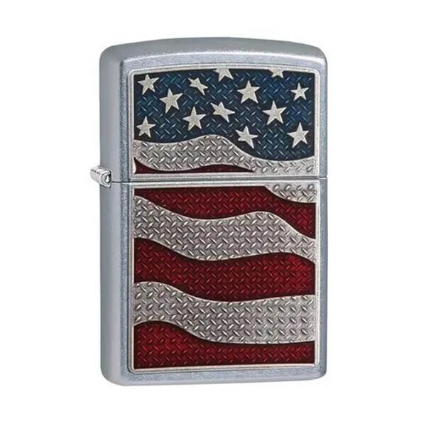 Zippo Emblem Quốc Kỳ Mỹ Diamond Plate Flag Z122