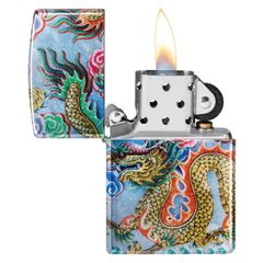 Zippo Sơn Phủ 5 Mặt Bức Tranh Rồng Bay Lượn Z159