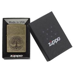 Zippo Đồng Bụi Khắc Cây Cuộc Đời Tree Of Life Z315