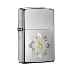Zippo Mạ Satin Khắc Vòng Tròn Lửa Z47