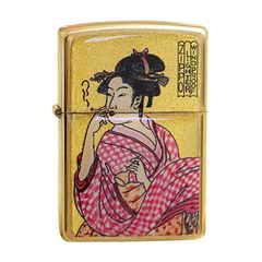 Zippo Gắn Tranh Ukiyo-e Nghệ Sĩ Geisha Hút Thuốc Lá ZN224