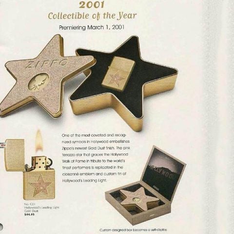 Bật Lửa Zippo COTY 2001 Hollywood’s Leading Light – Bản Giới Hạn Kỷ Niệm Điện Ảnh Hollywood