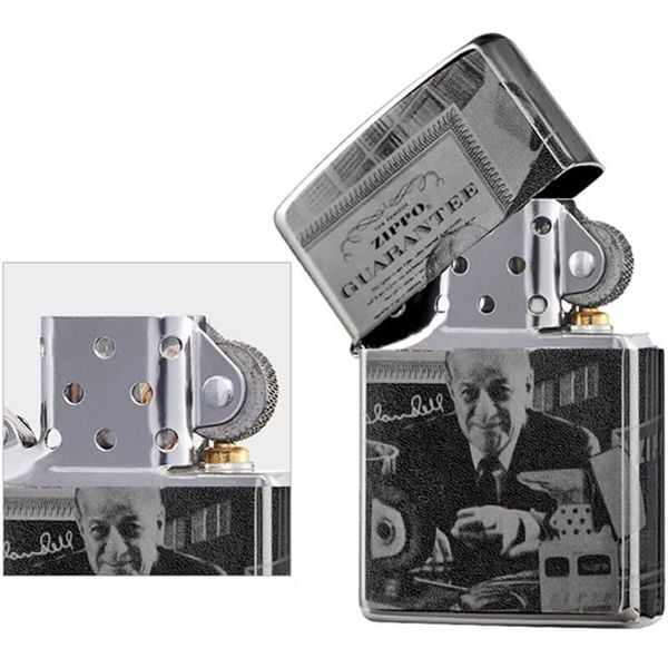 Zippo Bản Giới Hạn Kỷ Niệm 125 Năm Sinh Nhật George G. Blaisdell  Collectible Black Ice Z347