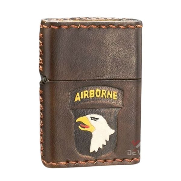 Zippo Bọc Da Khắc Logo Sư Đoàn Không Vận Hoa Kỳ Airborne ZN10