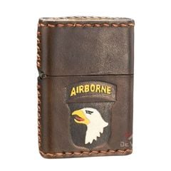 Zippo Bọc Da Khắc Logo Sư Đoàn Không Vận Hoa Kỳ Airborne ZN10