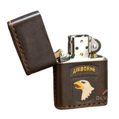 Zippo Bọc Da Khắc Logo Sư Đoàn Không Vận Hoa Kỳ Airborne ZN10
