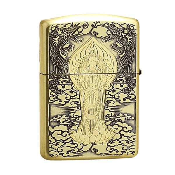 Zippo Armor ốp gỗ chủ đề Phật Giáo cánh cửa hạnh phúc ZN334