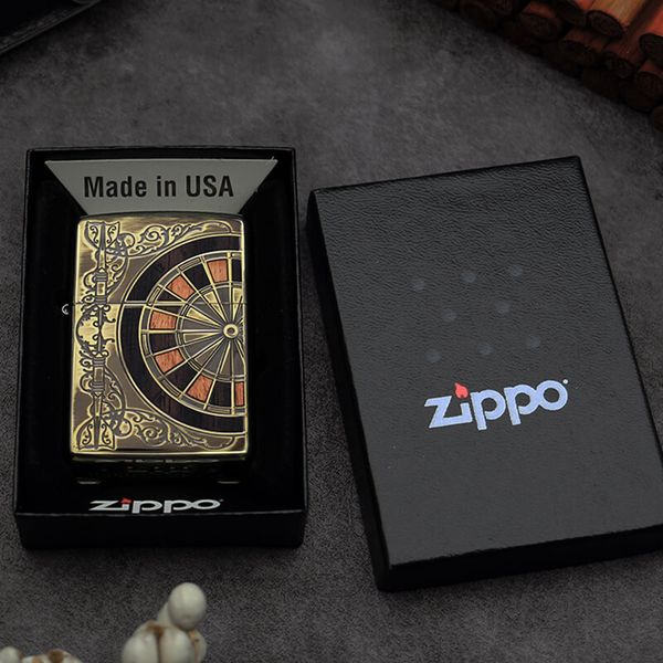 Bật lửa zippo hình bàn quay Roulette ốp gỗ Z25