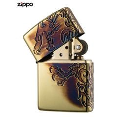 Zippo Đồng Hun Khói Khắc Chìm Rồng Lửa ZN40
