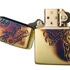 Zippo Đồng Hun Khói Khắc Chìm Rồng Lửa ZN40