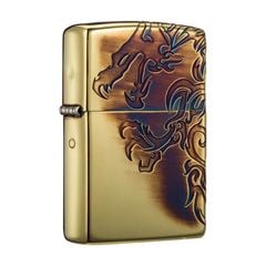 Zippo Đồng Hun Khói Khắc Chìm Rồng Lửa ZN40