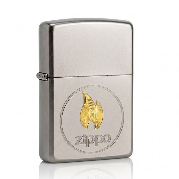 Zippo Satin Khắc Ngọn Lửa Zippo ZK77