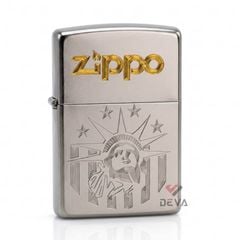 Zippo Satin Khắc CNC Chủ Đề Tượng Nữ Thần Tự Do ZK62